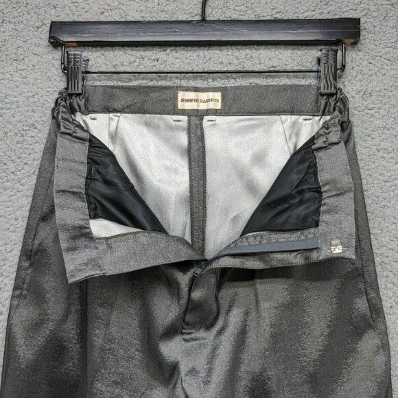Vtg Jennifer Roberts Dress Pants Womens Metallic Grey High Rise Pleated Size S - Picture 4 of 12